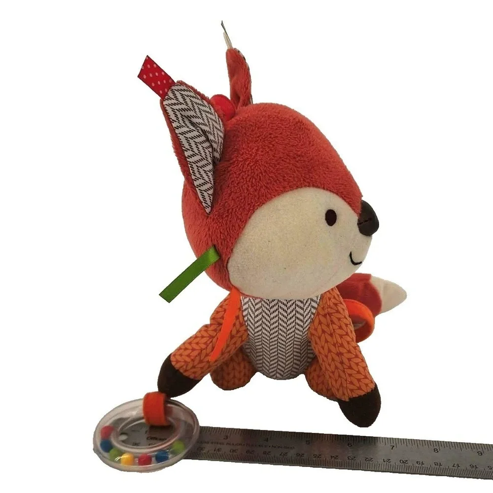 Skip Hop Activity Toy Orange Bandana‎ Buddies Fox Plush Rattle Teether